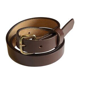 Vtg Genuine Full Grain Leather Belt With Brass Buckle 31-35” Waist USA Made